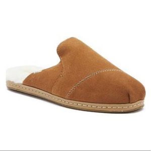 Toms Nova Leather Wrap Caramel Brown Suede Slippers